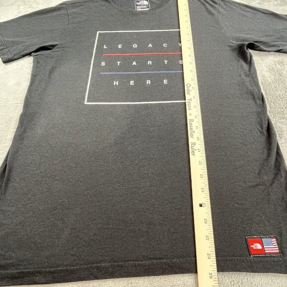 The North Face Men’s Large Black Slim Fit Shirt USA Flag Logo legacy starts here - Picture 5 of 10
